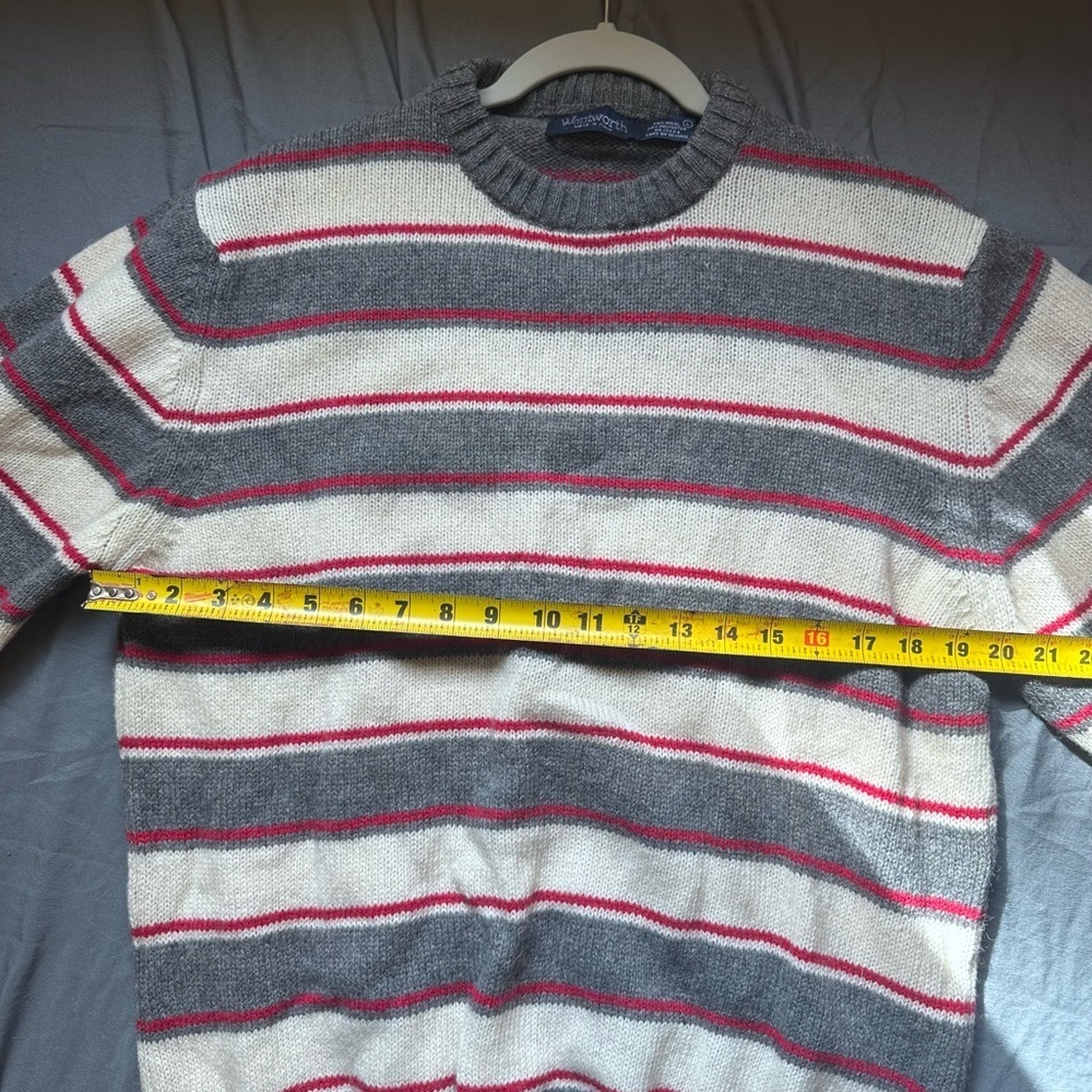 Woolrich Gray And Red Crewneck Sweater With Strip… - image 7